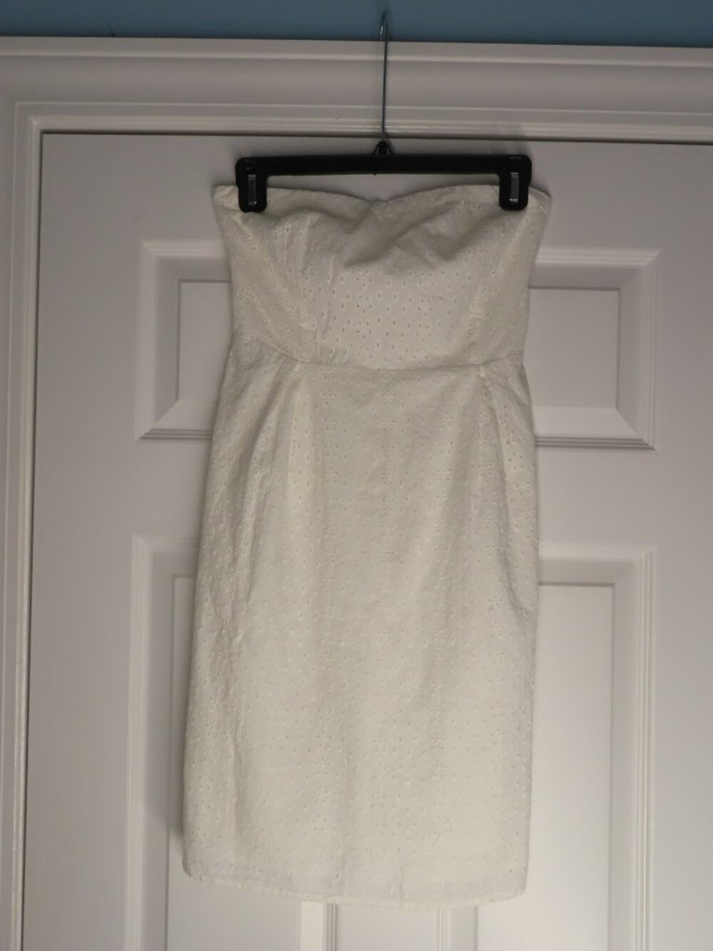 Old Navy Strapless Eyelet Cotton White Dress Size 4 LWD Summer Lined Bride New